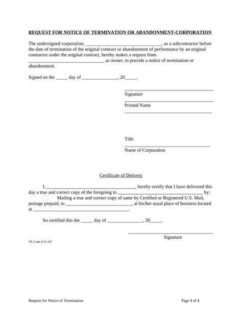 certificate of abandonment|texas notice of abandonment form.